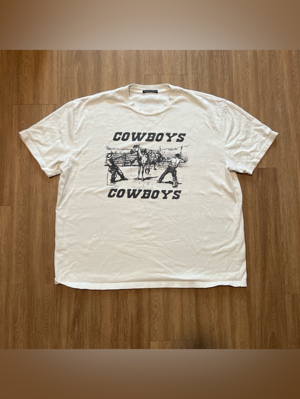 Brandy Melville White Cowboys Graphic Tee